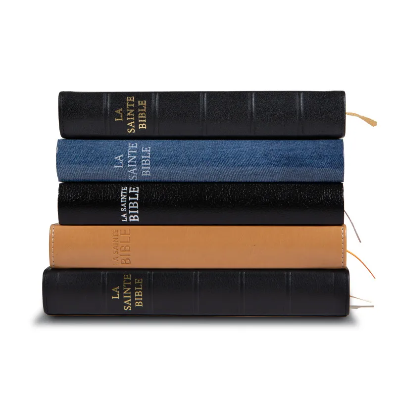 Bible Darby édition de Rolle, format moyen, cuir noir sans rebord, souple, tranche or