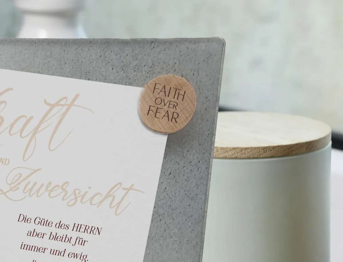 Holzmagnete Faith over fear