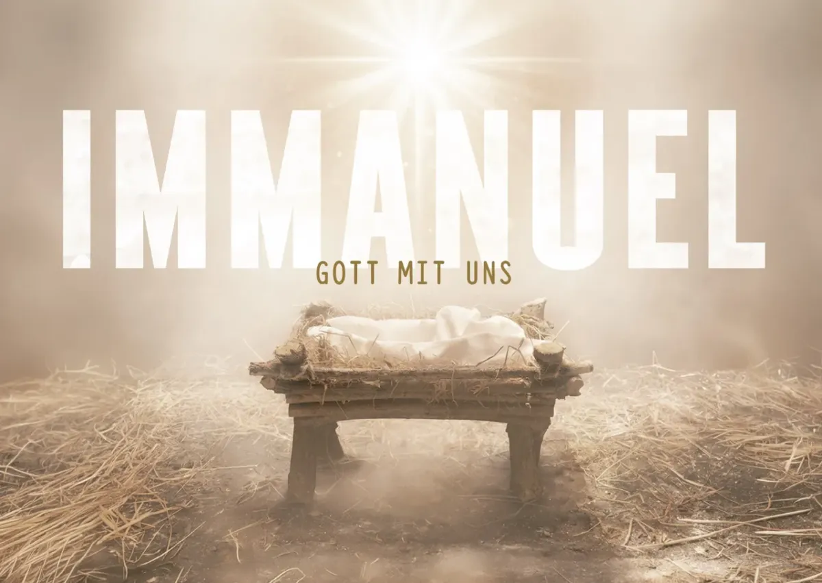 Postkarte Immanuel - Gott mit uns - Matthäus 28,20b