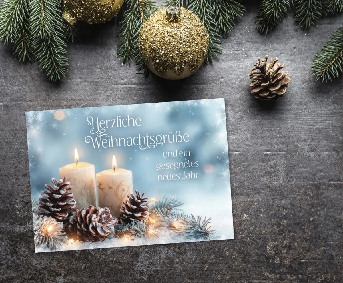 Postkarte Herzliche Weihnachtsgrüße - Johannes 12,46