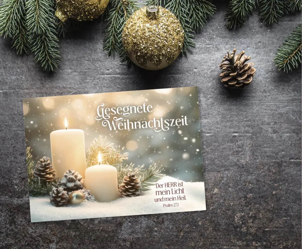 Postkarte Gesegnete Weihnchtszeit - Psalm 27,1