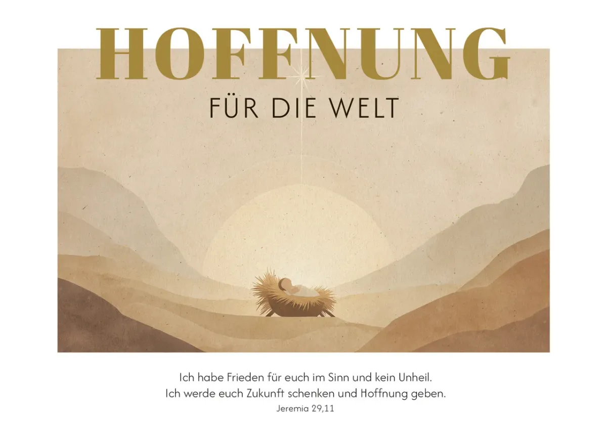 Postkarte Hoffnung für die Welt - Jeremia 29,11