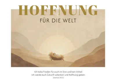 Postkarte Hoffnung für die Welt - Jeremia 29,11