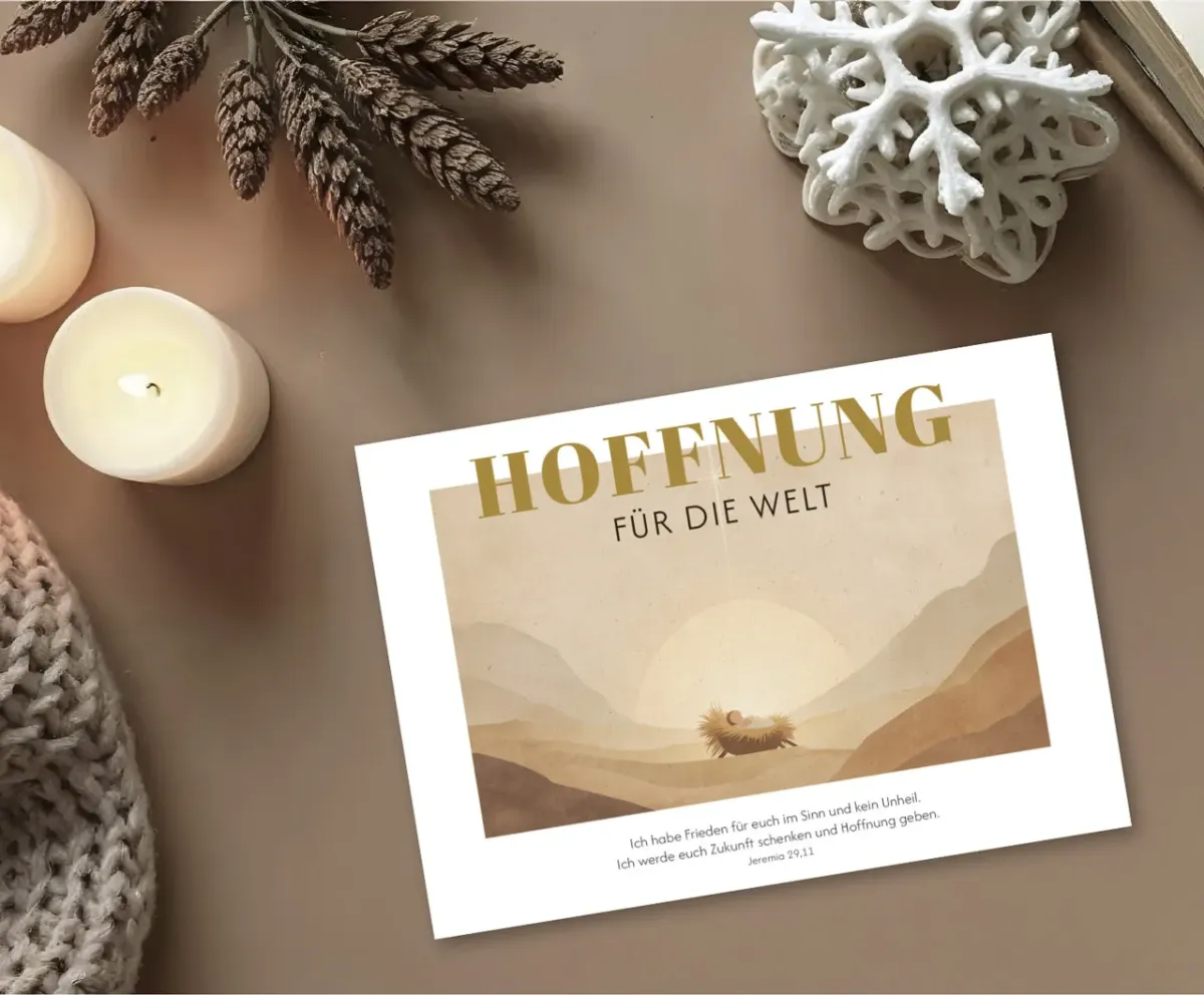 Postkarte Hoffnung für die Welt - Jeremia 29,11