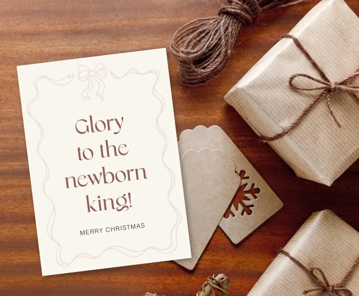 Postkarte Glory to the newborn king! - Jesaja 9,5