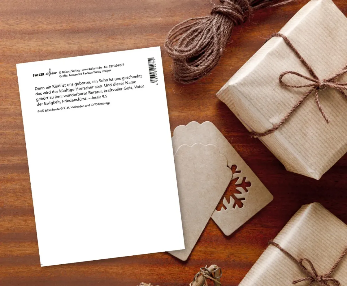 Postkarte Glory to the newborn king! - Jesaja 9,5