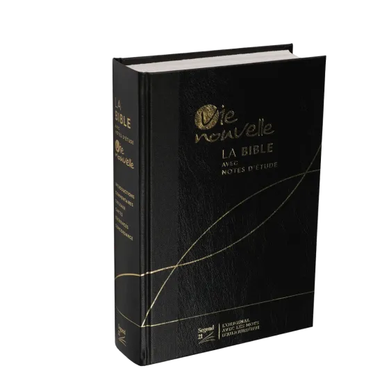 Bible d'étude Vie nouvelle, Segond 21, noire - couverture rigide toile et vinyle