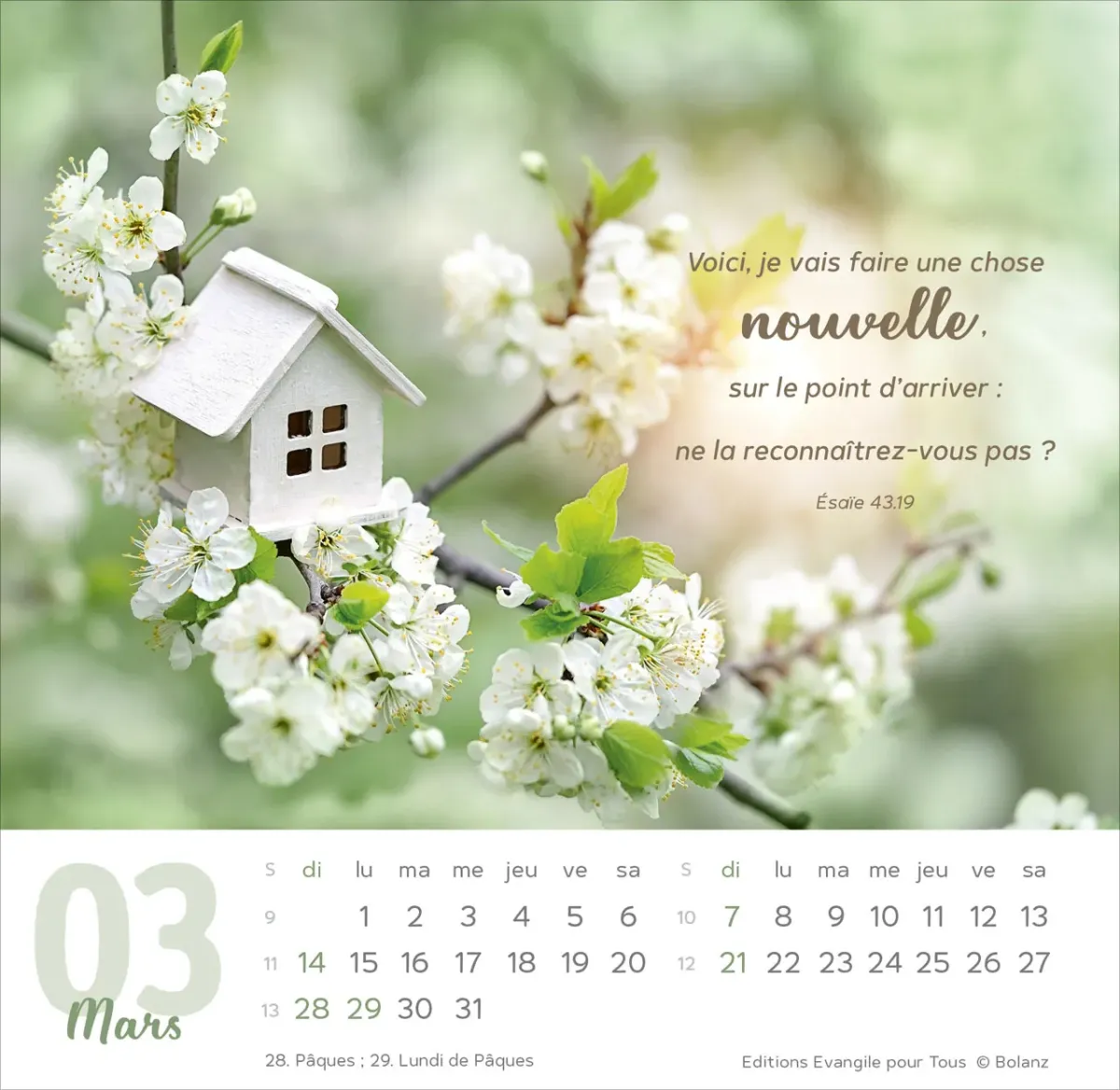 Vivre, avec méditations - Calendrier cartes postales, de table