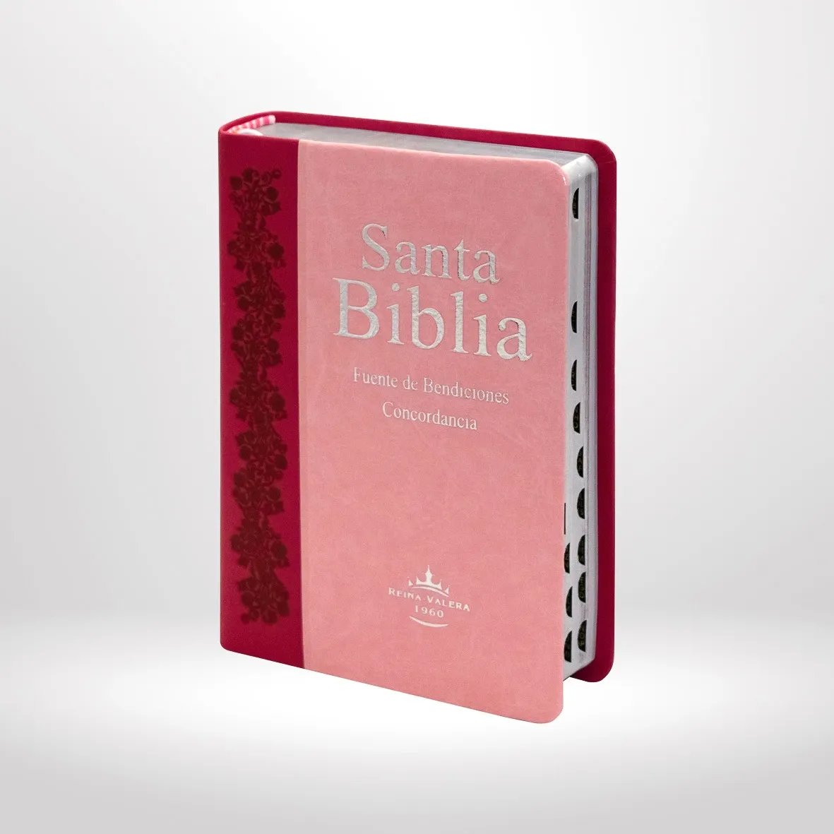 Espagnol, Bible, Reina Valera 1960, similicuir rose duo, tranche or, avec onglets - Biblia RVR...