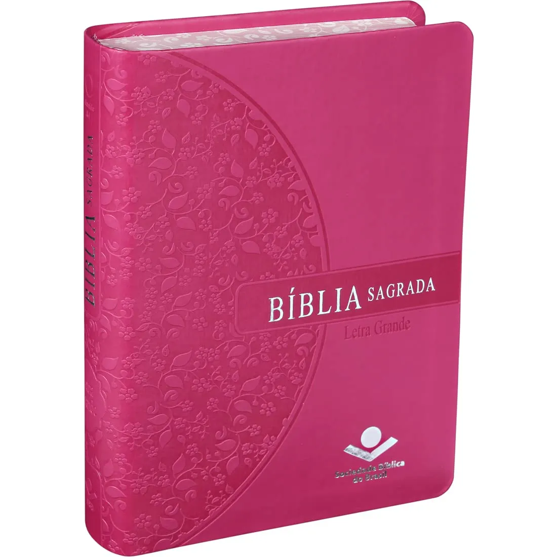 Portugais, Bible, Almeida Revista et Actualizada, compacte, similicuir rose foncé, caractères...