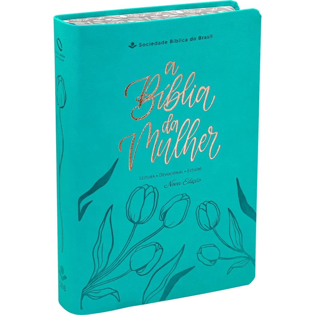 Portugais, Bible Nova Almeida Atualizada, Biblia da Mulher, moyen format, similicuir turquoise
