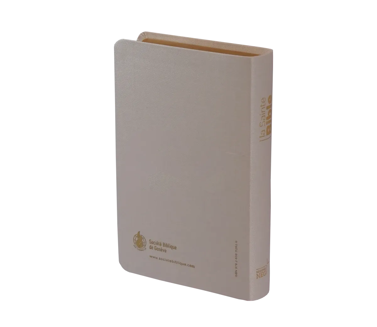 Bible Segond NEG compacte - couverture souple, toile blanche nacrée, tranches or