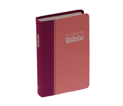 Bible Segond NEG compacte - couverture souple, toile duo rose praline / violet fruits des bois en...