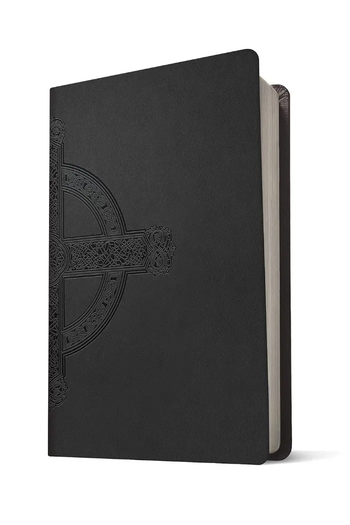 Anglais, Bible, King James Version, grands caractères, similicuir, noir avec croix celtique - KJV...