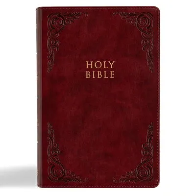 Anglais, Bible de référence, King James Version, gros caractères, similicuir, bordeaux Burgundy...
