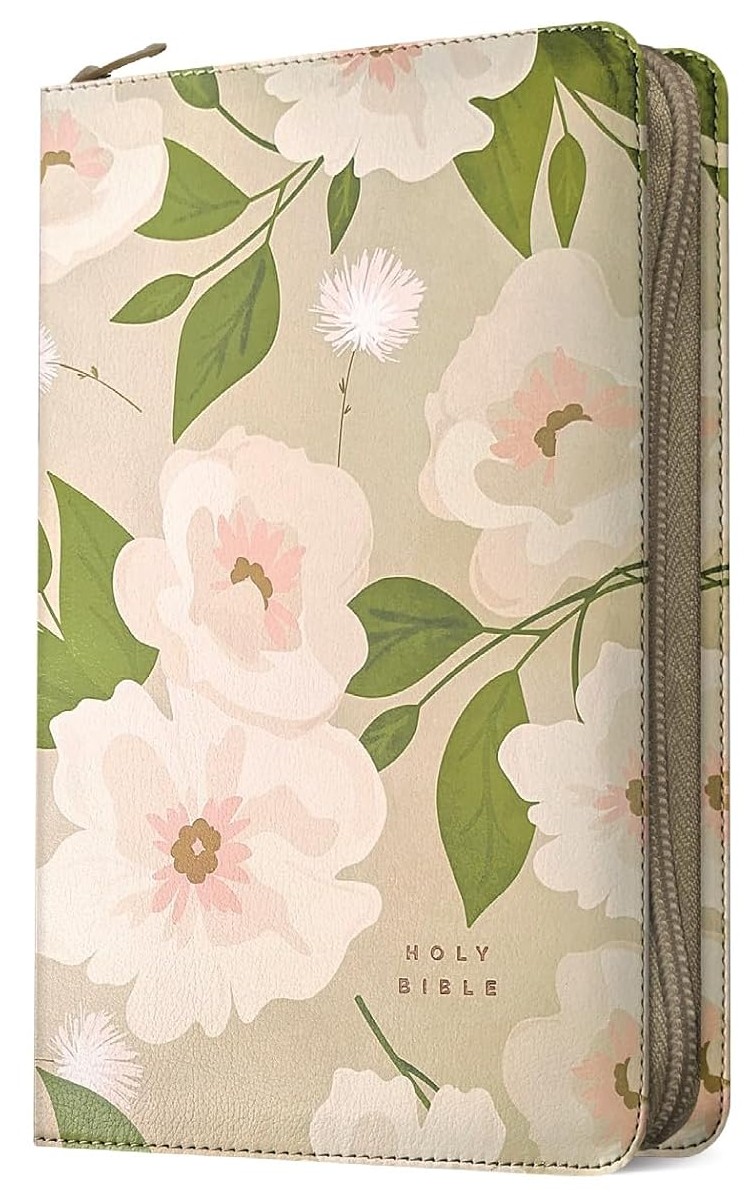 Anglais, Bible, New Living Translation, Filament Edition, similicuir motif floral, fermeture...