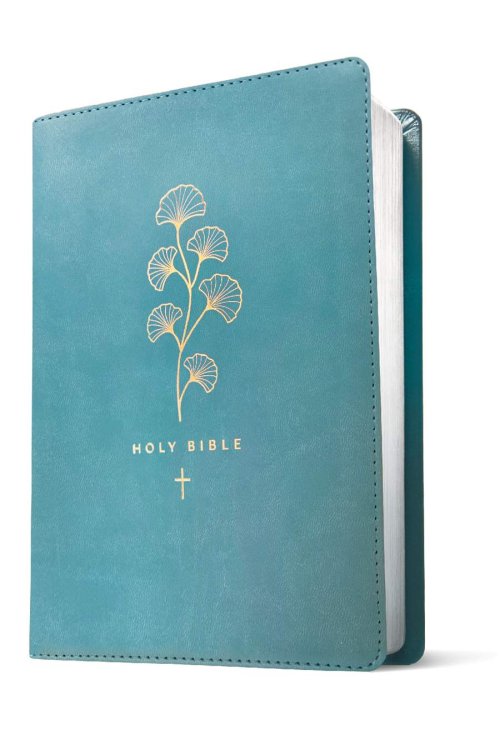 Anglais, Bible, New Living Translation, Filament Edition, similicuir, turquoise motif végétal et...