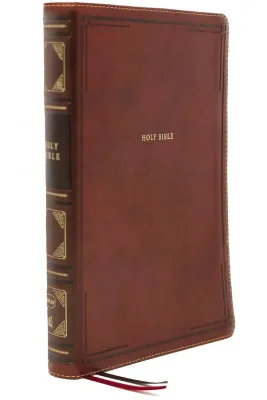 Anglais, Bible, New King James Version, gros caractères - Similicuir brun, tranche or, paroles de...