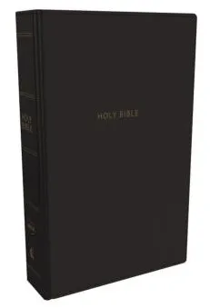 Anglais, Bible de référence New King James Version, grands caractères, similicuir, noire