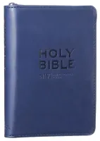 Anglais, Bible New International Version, miniature, souple, bleu, similicuir, fermeture éclair -...