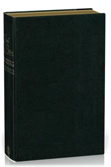 Bible d'étude Segond NEG MacArthur, noire - couverture souple, cuir véritable, tranche or, avec...