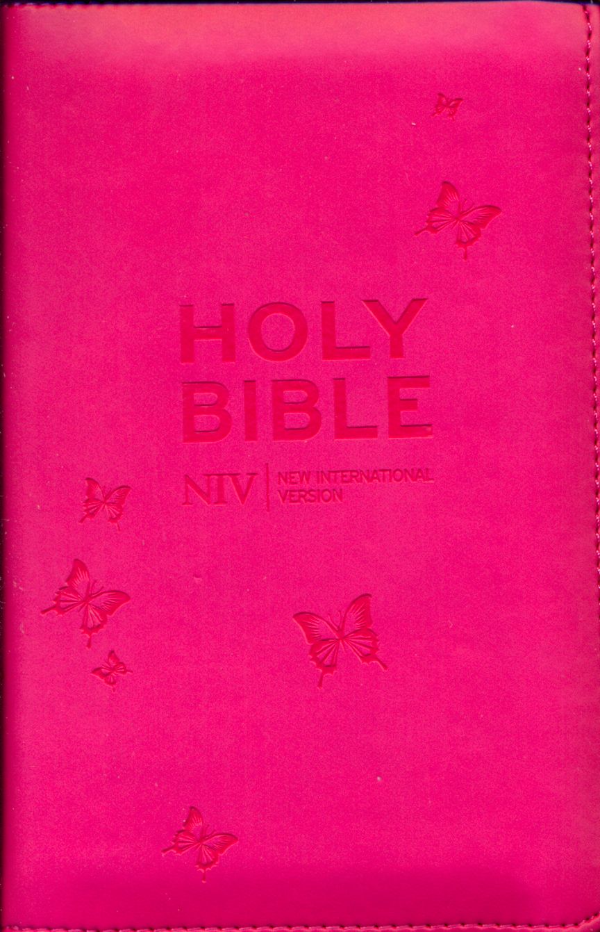 Anglais, Bible,  New International Version, NIV, poche, souple, rose, fermeture éclair, tranche...