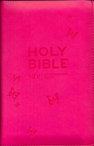 Anglais, Bible,  New International Version, NIV, poche, souple, rose, fermeture éclair, tranche...