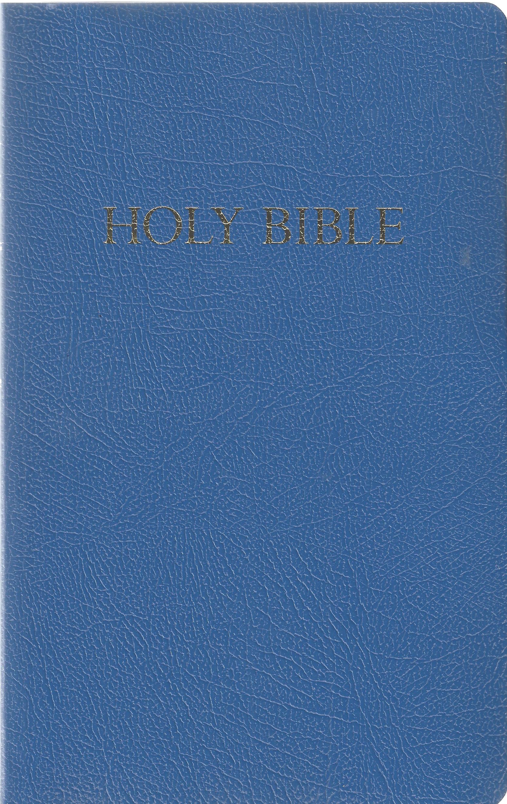 Anglais, Bible KJV, gift & award - bleu, imitation cuir