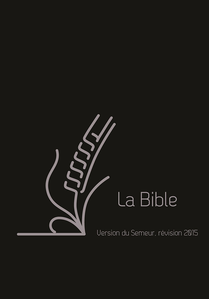 Bible Semeur 2015, compacte, noire - couverture souple, cuir, tranche argent avec zipper