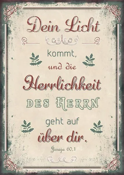 Pk Dein Licht kommt und die Herrlichkeit 12 Stück - Postkarte