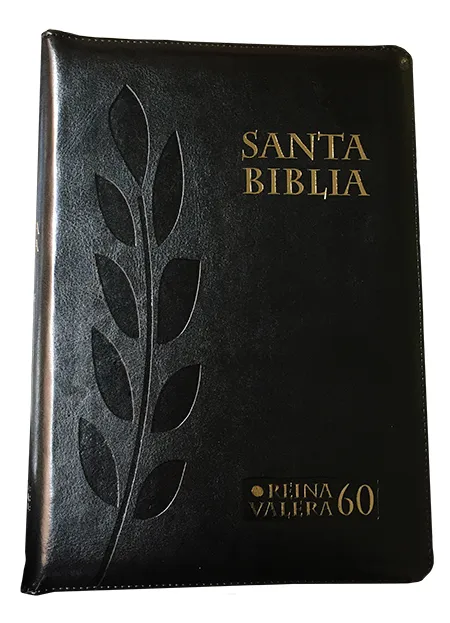 ESPAGNOL, BIBLE, RVR1960 045CZLG, SOUPLE NOIRE, FERMETURE ECLAIR, TRANCHE OR