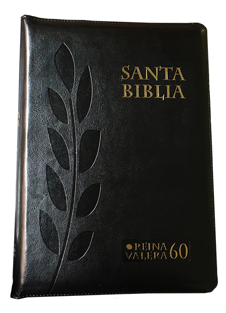 ESPAGNOL, BIBLE, RVR1960 045CZLG, SOUPLE NOIRE, FERMETURE ECLAIR, TRANCHE OR