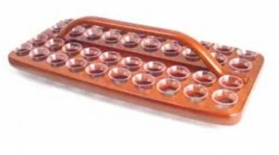 PLATEAU BOIS RECTANGULAIRE 40 GOBELETS