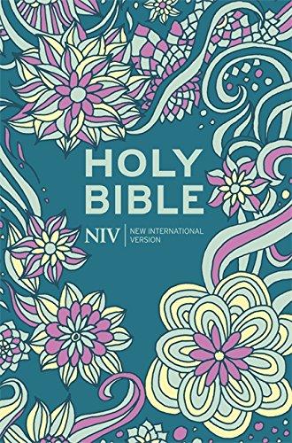 Anglais, Bible, New International Version, pocket, couverture fleurs, turquoise - NIV Pocket...