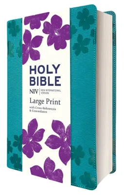 Anglais, Bible de référence New International Version, gros caractères, similicuir, turquoise...