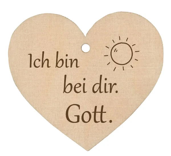 Holzherz Ich bin bei Dir 