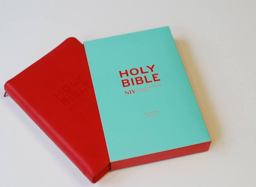 Anglais, Bible NIV poche rouge avec zip