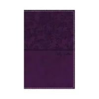 Anglais, Bible, NKJV, gros caractères, vivella, violette avec feuillages, tranche argentée