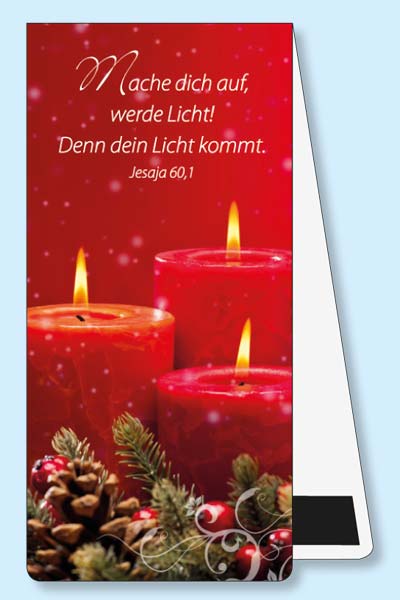 Magnet Lesezeichen Weihnachten Drei brennende Weihnachtskerzen