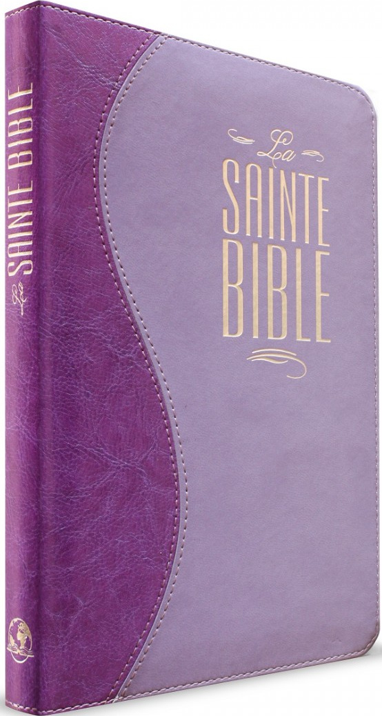 Bible Segond 1880 révisée, compacte, duo parme - Esaïe 55, couverture souple, vivella, avec zipper