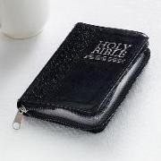 Anglais, Bible, King James Version, mini poche, fermeture éclair, noire