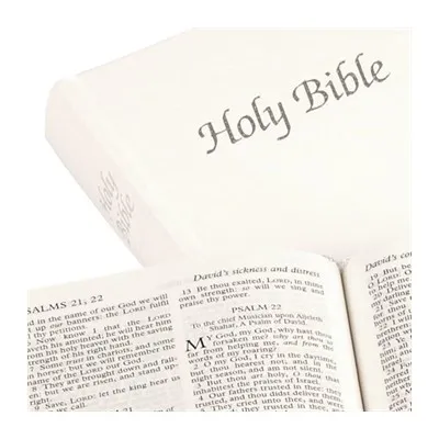 Anglais, Bible King James Version, KJV, rigide, blanche, tranche argent
