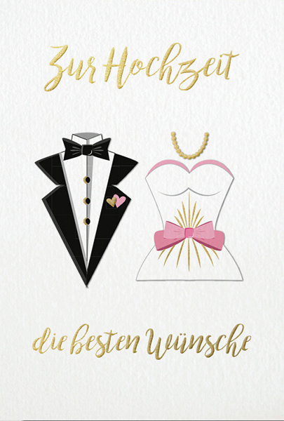 Doppelkarte Hochzeitskleider