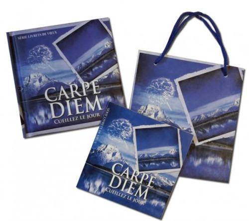 Carpe diem - Livret de voeux avec un petit sac