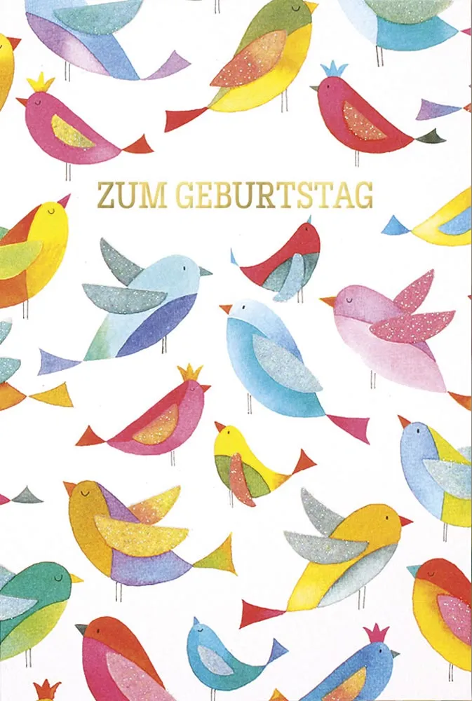 Faltkarte Bunte Vögel