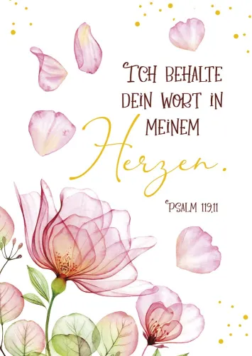 Postkarten Ich behalte dein Wort in meinem Herzen GF - 10 Stück pro Päckchen