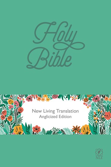 Anglais, Bible New Living Translation, similicuir, couverture verte/fleurs - Holy Bible: New...