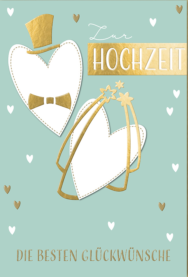 Doppelkarte Hochzeitsherzen