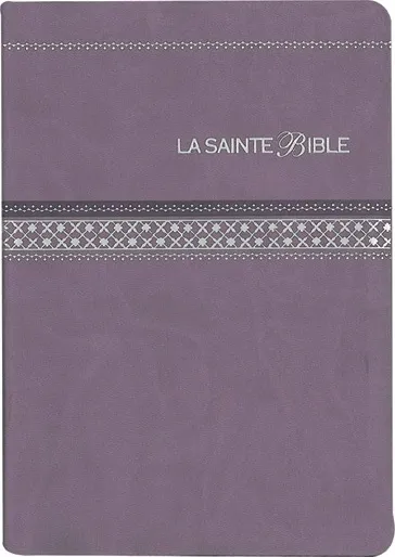 Bible Segond 1910, gros caractères, flexa parme, tranche argent
