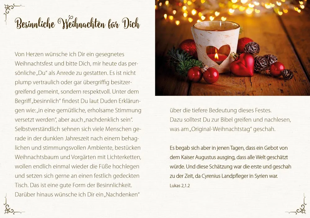 Grußheft Besinnliche Weihnachten